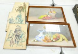 A collection of Framed Prints & Oils on Board(5)