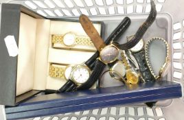 A collection of vintage wristwatches: ladies and gents including Sekonda, Timex etc (10)