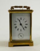 Brass carriage clock with alarm function: No key, but clock winds, ticks and sets (using a key