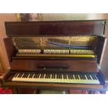 Winkleman &Co Overstrung upright piano: iron frame in mahogany case, L154 x H130 x D67cm. In good
