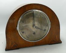 Inlaid Art Deco Mantle Clock: height 22cm