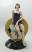 Peggy Davies Artists Proof figure Young Clarice Cliff: overpainting with nail varnish or similar