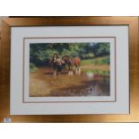 Pleasant Modern Tony Skeath Limited Edition Shire Horse Theme Framed Print: 66 x 74cm