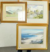 Three Signed Limited Edition Landscape prints: largest 44 x 55cm
