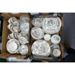 A large collection of Johnson Bros Indian Tree Patterned Tea & Dinnerware:(2 trays)