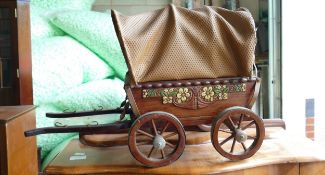 Large Wooden Decorative Travelers Cart: length 55cm