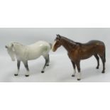Beswick Grey Horse 976(leg repair) & Imperial 1557(nip to ear)(2)