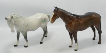 Beswick Grey Horse 976(leg repair) & Imperial 1557(nip to ear)(2)