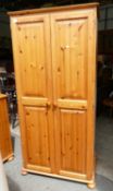 Modern Pine two Door Wardrobe: 178 x 85cm