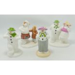 Coalport The Snowman Figures to include: Dressing Up, Highland Fling, Magical Moment & The Bashful