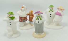Coalport The Snowman Figures to include: Dressing Up, Highland Fling, Magical Moment & The Bashful