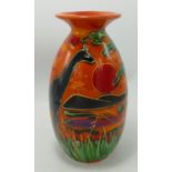 Anita Harris savanna glaze & enamel minos vase: gold signed to the base. Height 21cm