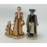 Two Continental Studio Pot type figures: featuring regional clothing, height of tallest 19cm(2)