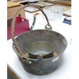 Large Heavy Brass Jam pan & sauce pan: diameter of largest 33cm