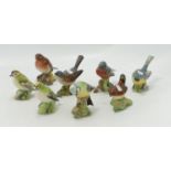 Beswick Small Birds to include: Wren 993, Blue Tit 992, Goldcrest 2415, Grey Wagtail 1041, Goldcrest