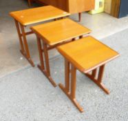 1980s Teak Nest Of Thee Tables: