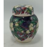 Moorcroft Snowberry Patterned Ginger Jar: height 11cm