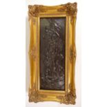 Reproduction Bronze Framed Panel with images of Cupids: frame size 54 x 26cm