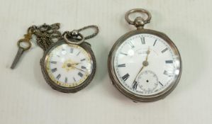 Graves of Sheffield Gents silver pocket watch and ladies silver pocket watch. Both sold as not