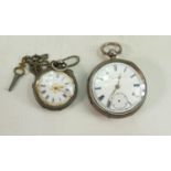 Graves of Sheffield Gents silver pocket watch and ladies silver pocket watch. Both sold as not