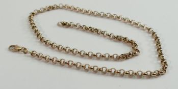 9ct gold 20 inch necklace, 9.3g: