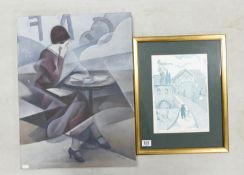 Jewish Theme Limited Edition Print titled Song of Songs: together with framed Art Deco canvas by
