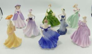 A collection of small Coalport Lady Figures to include: Mary, In Vogue, Sandra, Violet, Love