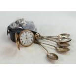 Gold plated gents Waltham watch and other items: Includes cufflinks in cuffs box including 2 x