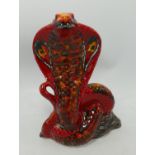 Anita Harris Venomous Cobra snake: gold signed to the base. Height 22cm