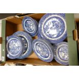 A large collection of Johnsons & Churchill Blue & White Decorative plates