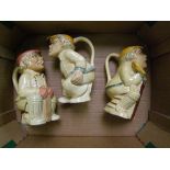 Three H J Woods novelty cricket theme toby jugs: