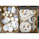 A mixed collection of items: to include Royal Worcester Evesham patterned flan dishes , Minton