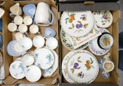 A mixed collection of items: to include Royal Worcester Evesham patterned flan dishes , Minton