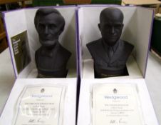 Wedgwood Limited Edition Black Basalt Boxed Busts: Eisenhower, Lincoln (2)