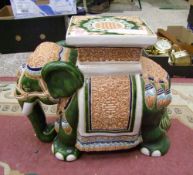 A large ceramic plant stand in the form of an Indian Elephant: