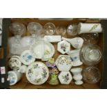 A mixed collection of item,s to include: Glazed Wedgwood Floral Decorated items, quality cut glass