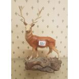 Beswick Connoisseur Matt Model of Stag on Rock No 2629: