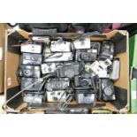 A collection of compact 35mm film cameras including: Mamiya, Nikon, Canon, Yashica etc