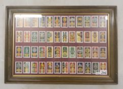 Full set of 48 Gallaher 1939 cigarette cards depicting military badges: mounted and framed,