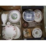 A mixed collection of items to include: series ware side plates, 6 x Spode 'Peplow' pattern salad