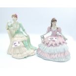 Two Coalport bisque figures Victoria Gardens and Royal Gala: (2).