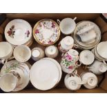 A mixed collection of tea ware items: Paragon, Colclough, Denbro etc (1 tray).