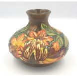 Moorcroft Flame of the Forest squat vase: 10cm in height dated 1997.