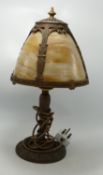 Metal and glass table lamp: Height 40cm