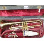 A vintage Dallas London trumpet: with extra mouthpieces in a Besson London case, with a USA made