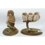 Country Artists Owl Figures: tallest 21cm(2)
