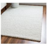 A brand new 'Unique Loom' branded rug: Solo Solid Shag White 215cm x 305cm.