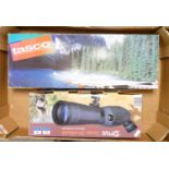 Boxed Optus zoom 20-60 X60 spotting scope : together with similar Tasco branded items ( 1 tray)