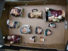 A collection of Royal Doulton character jugs to include: Old Salt, Winston churchill toby jug,