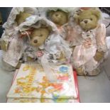 Vintage story colouring books: together with vintage story tapes, four dressed teddy bears